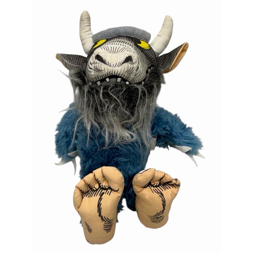 Vintage 1980 Where the Wild Things Are Plush Bernard 12" Blue Maurice Sendak 80s